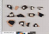 Terracotta rim fragments of kylikes(drinking cups), Terracotta, Greek, Attic