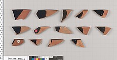 Terracotta rim fragments of kylikes(drinking cups), Terracotta, Greek, Attic