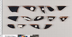 Terracotta rim fragments of kylikes(drinking cups), Terracotta, Greek, Attic