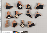 Terracotta fragments of kylikes (drinking cups), Terracotta, Greek, Attic