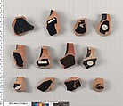 Terracotta fragments of kylikes (drinking cups), Terracotta, Greek, Attic