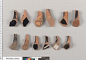 Terracotta fragments of kylikes (drinking cups), Terracotta, Greek, Attic