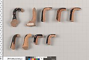 Terracotta fragments of kylikes (drinking cups), Terracotta, Greek, Attic