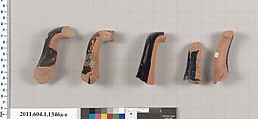 Terracotta fragments of kylikes (drinking cups), Terracotta, Greek, Attic