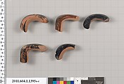 Terracotta fragments of kylikes (drinking cups), Terracotta, Greek, Attic