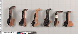 Terracotta fragments of kylikes (drinking cups), Terracotta, Greek, Attic