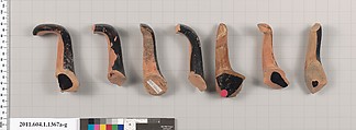 Terracotta fragments of kylikes (drinking cups), Terracotta, Greek, Attic