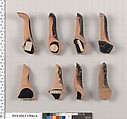 Terracotta fragments of kylikes (drinking cups), Terracotta, Greek, Attic