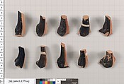 Terracotta fragments of kylikes (drinking cups), Terracotta, Greek, Attic