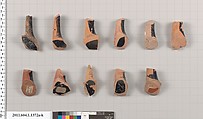 Terracotta fragments of kylikes (drinking cups), Terracotta, Greek, Attic