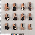 Terracotta fragments of kylikes (drinking cups), Terracotta, Greek, Attic