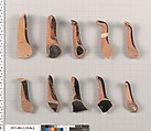 Terracotta fragments of kylikes (drinking cups), Terracotta, Greek, Attic