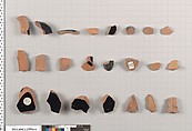 Terracotta fragments of kylikes (drinking cups), Terracotta, Greek, Attic