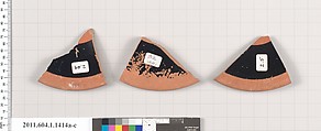 Terracotta fragments of kylikes (drinking cups), Terracotta, Greek, Attic