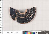 Terracotta fragment of a kylix (drinking cup), Terracotta, Greek, Attic