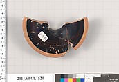 Terracotta fragment of a kylix (drinking cup), Terracotta, Greek, Attic