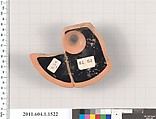 Terracotta fragment of a kylix (drinking cup), Terracotta, Greek, Attic