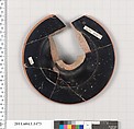 Terracotta fragment of a kylix (drinking cup), Terracotta, Greek, Attic