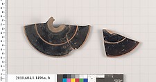 Terracotta fragments of kylikes (drinking cups), Terracotta, Greek, Attic