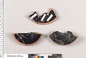 Terracotta fragments of kylikes (drinking cups), Terracotta, Greek, Attic