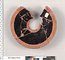 Terracotta fragment of a kylix (drinking cup), Terracotta, Greek, Attic