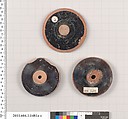 Terracotta fragments of kylikes (drinking cups), Terracotta, Greek, Attic