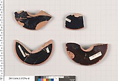 Terracotta fragments of kylikes (drinking cups), Terracotta, Greek, Attic