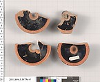 Terracotta fragments of kylikes (drinking cups), Terracotta, Greek, Attic