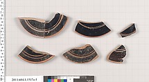 Terracotta fragments of kylikes (drinking cups), Terracotta, Greek, Attic
