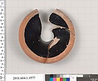 Terracotta fragment of a kylix (drinking cup), Terracotta, Greek, Attic