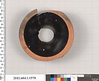 Terracotta fragment of a kylix (drinking cup), Terracotta, Greek, Attic
