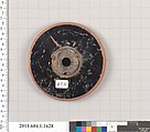 Terracotta fragment of a kylix (drinking cup), Terracotta, Greek, Attic