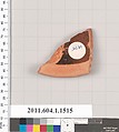 Terracotta fragment of a kylix (drinking cup), Terracotta, Greek, Attic