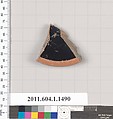 Terracotta fragment of a kylix (drinking cup), Terracotta, Greek, Attic