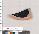 Terracotta fragment of a kylix (drinking cup), Terracotta, Greek, Attic