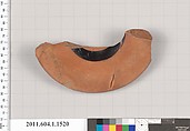 Terracotta fragment of a kylix (drinking cup), Terracotta, Greek, Attic