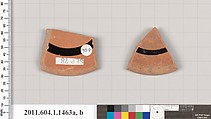 Terracotta fragments of kylikes (drinking cups), Terracotta, Greek, Attic