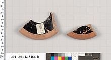 Terracotta fragments of kylikes (drinking cups), Terracotta, Greek, Attic
