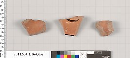 Terracotta fragments of kylikes (drinking cups), Terracotta, Greek, Attic