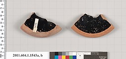Terracotta fragments of kylikes (drinking cups), Terracotta, Greek, Attic