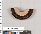 Terracotta fragment of a kylix (drinking cup), Terracotta, Greek, Attic