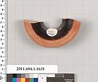 Terracotta fragment of a kylix (drinking cup), Terracotta, Greek, Attic