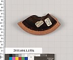 Terracotta fragment of a kylix (drinking cup), Attributed to the Pithos Painter ? [DvB], Terracotta, Greek, Attic