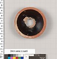Terracotta fragment of a kylix (drinking cup), Terracotta, Greek, Attic