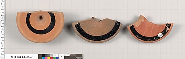 Terracotta fragments of kylikes (drinking cups), Terracotta, Greek, Attic