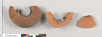 Terracotta fragment of a kylix (drinking cup), Terracotta, Greek, Attic