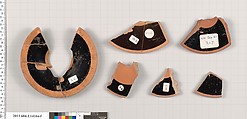 Terracotta fragments of kylikes (drinking cups), Terracotta, Greek, Attic
