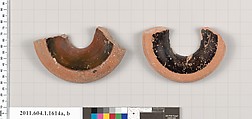 Terracotta fragments of kylikes (drinking cups), Terracotta, Greek, Attic