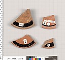 Terracotta fragments of kylikes (drinking cups), Terracotta, Greek, Attic