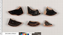 Terracotta fragments of kylikes (drinking cups), Terracotta, Greek, Attic